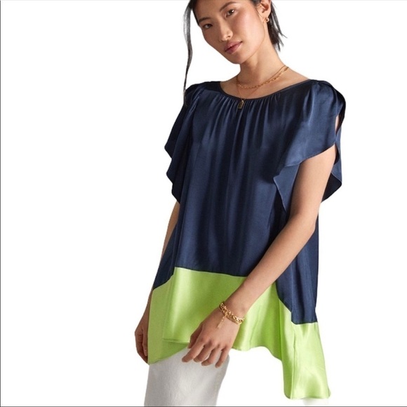 Anthropologie Maeve Color blocked Tunic Blouse XS - Picture 2 of 6